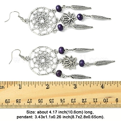 Alliage plumes pendentif boucles d'oreilles&nbsp;EJEW-FS00028