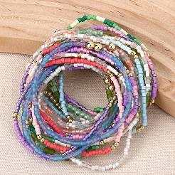 20 Stück Stretch-Armband-Set aus Glasperlen in 20 Farben&nbsp;BJEW-SW001593
