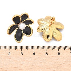 Boucles d'oreilles à tige en acier inoxydable 304 en forme de fleur&nbsp;EJEW-C142-02G-01