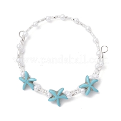 2 bracelet en perles acryliques synthétiques turquoise et imitation perle pour femme&nbsp;BJEW-JB11851