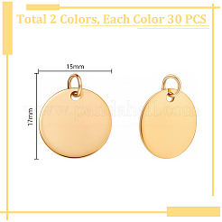 60 pz 2 colori ciondoli in acciaio inossidabile 304&nbsp;PALLOY-GA00040