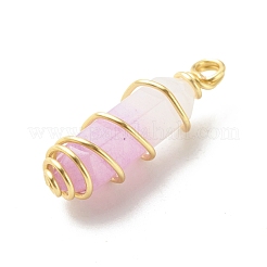 Pendentifs pointus à double borne en jade blanc violet naturel&nbsp;PALLOY-JF01685-06