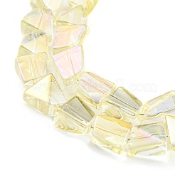 Fili di perle di vetro trasparente placcato completamente arcobaleno&nbsp;EGLA-G037-06A-FR03