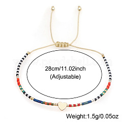 Bracciali con perline a strisce e maglie a forma di cuore in ottone&nbsp;LV4885