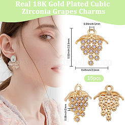 16pcs pendentifs en laiton micro pavé de zircone cubique&nbsp;KK-BBC0018-67