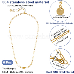 6 collar de cadena con clip de acero inoxidable 304&nbsp;NJEW-SC0001-57A-G