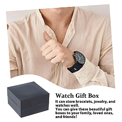 4 Stück 4 Farben Geschenkbox aus Karton zur Uhrenaufbewahrung mit Litschi-Aufdruck&nbsp;CON-FH0001-54