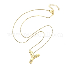 Colliers à chaîne en forme de boîte avec pendentif en forme de lettre en laiton et en plastique pour femmes&nbsp;NJEW-U017-01G-25