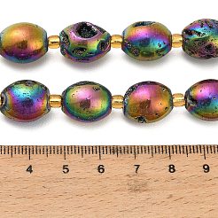 Galvanisierte natürliche Druzy Geode Kristallperlen Stränge&nbsp;G-F833-O01-01E