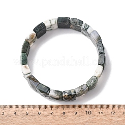 Bracelets extensibles rectangulaires en perles d'agate d'arbre naturel pour femmes et hommes&nbsp;BJEW-Z149-01C