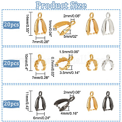 120 Stück 6 Stile Legierung & Messing Eispickel KlemmKlaue für Anhängerherstellung&nbsp;KK-NB0002-89