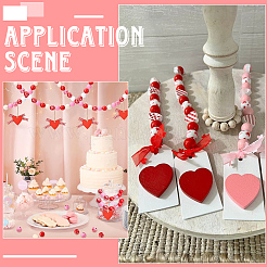 DIY-Sets zur Herstellung von Anhängerdekorationen aus Holzperlen und Jutekordel zum Valentinstag&nbsp;DIY-SP0002-71