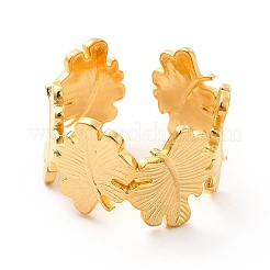 Bague ouverte en acier inoxydable 304 avec placage ionique (IP) pour femme&nbsp;RJEW-F131-13G