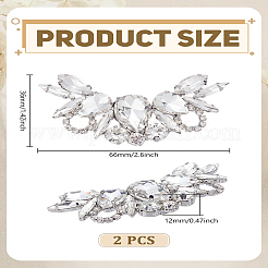 2 clip de boucle de chaussure en alliage de strass&nbsp;FIND-LP0009-90P