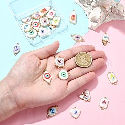 24 Stück 12 Stile Legierung Emaille Böse Augen Anschluss Charms&nbsp;FIND-CJ0003-14B