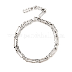 304 Edelstahlkabel- und Büroklammerkettenarmbänder&nbsp;BJEW-JB12331-02