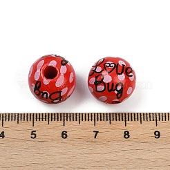 Perles européennes en bois peint&nbsp;WOOD-F017-04E