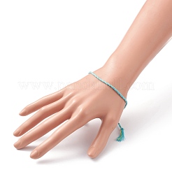 Fabrication de bracelets coulissants en cordons de coton tressés réglables&nbsp;BJEW-JB05743-04