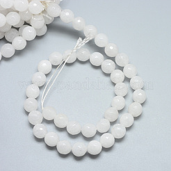 Hilos de abalorios de jade blanco natural&nbsp;G-R346-6mm-08-01