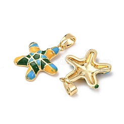 Pendentifs en laiton émaillé d'animaux marins&nbsp;KK-F917-01A-02