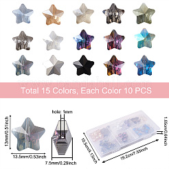 150 perle di vetro placcato in 15 stili&nbsp;EGLA-CD0001-05