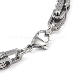 Bracelets d'identification en acier inoxydable 201 résistant au ternissement&nbsp;LS-BJEW-F331-08P