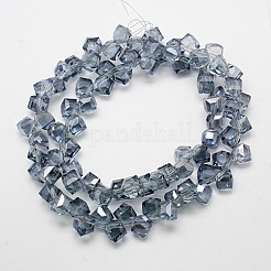 Perline di cristallo cubo di vetro fili&nbsp;GLAA-F013-A01