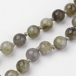 Labradorit Perlen und Edelstein Perlenketten&nbsp;NJEW-P148-02