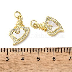 Colgantes de circonita cúbica transparente con micro pavé de latón para el día de San Valentín&nbsp;KK-B083-41G-G