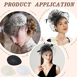 3 Stück 3 Farben Leinen Mini Hut Fascinator Basis&nbsp;AJEW-FG0004-04