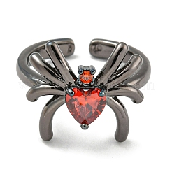 Bague solitaire en laiton plaqué or avec micro pavé de zircones cubiques&nbsp;RJEW-I104-23B