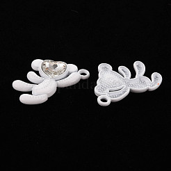 Pendentifs en strass en alliage peint en spray&nbsp;PALLOY-Q433-033J-RS