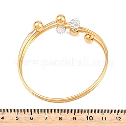 Bracelets manchettes en acier inoxydable 304 et strass&nbsp;BJEW-E113-01G