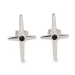 Boucles d'oreilles à tige en acier inoxydable 304 avec croix&nbsp;EJEW-F361-07P
