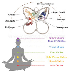 5 pièces 7 pendentifs en alliage de pierres précieuses chakra&nbsp;G-TA0001-40