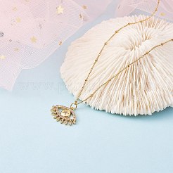 Placage de crémaillère en laiton micro pavé pendentifs en zircone cubique claire&nbsp;ZIRC-SZ0003-41