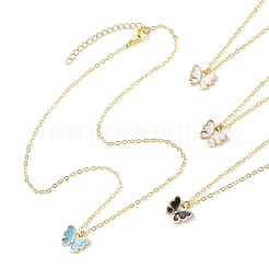 Colliers à pendentif papillon en alliage émaillé&nbsp;NJEW-JN05143