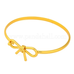 Braccialetti semplici in ottone con fiocco per donna&nbsp;BJEW-F477-06G