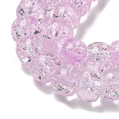 Brins de perles de verre craquelées avec peinture en aérosol transparente&nbsp;GLAA-NH0001-05B
