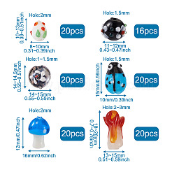 116 Stück handgefertigte Bunte Malerei-Perlen&nbsp;LAMP-CD0001-10