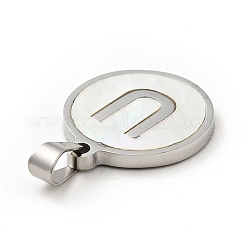 304 Edelstahl mit weißen Muschelanhängern&nbsp;STAS-G268-01U-P