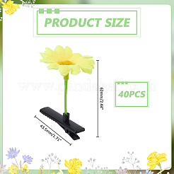 40 pieza de pinzas para el pelo de cocodrilo de hierro y resina de girasol&nbsp;PHAR-ME0001-03