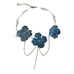 Collane a bavaglino da donna con fiore in plastica e vetro&nbsp;WGFB142-01