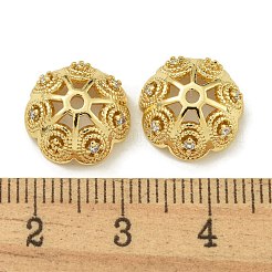 Cappucci con micro pavimentazioni in ottone placcato a cremagliera con perline di zirconi trasparenti&nbsp;KK-K386-14G