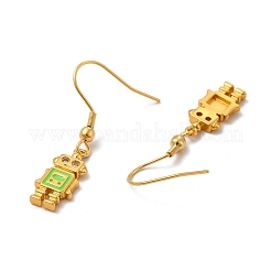 Orecchini pendenti con micro pavé di zirconi cubici in ottone placcato a cremagliera&nbsp;EJEW-P221-22G
