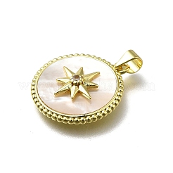 Pendentifs avec zircon cubiques à micro-pavés en laiton&nbsp;KK-C090-06A-G