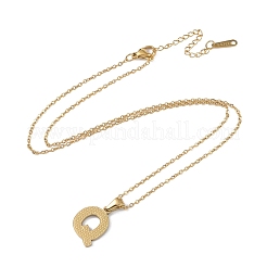 Placcatura ionica (ip) lettera iniziale 304 collane con ciondolo in acciaio inossidabile&nbsp;NJEW-M199-01G-Q