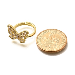 Verstellbare Fingerringe aus Messing mit Mikropflaster und Zirkonia für Damen&nbsp;RJEW-M028-25G-05