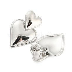 Pendientes colgantes de doble corazón de acero inoxidable 304 que no se deslustran para mujer&nbsp;EJEW-D076-01A-P