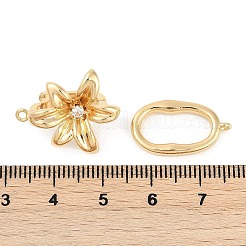Micro pavé di ottone trasparente cubic zirconia piegato su fermagli&nbsp;LS-KK-U043-17G